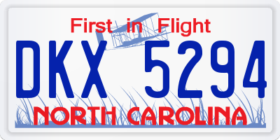 NC license plate DKX5294