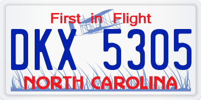NC license plate DKX5305