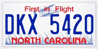 NC license plate DKX5420