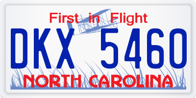 NC license plate DKX5460