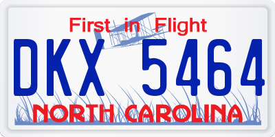 NC license plate DKX5464