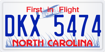 NC license plate DKX5474