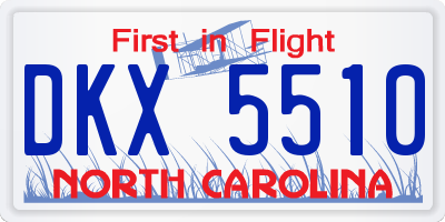 NC license plate DKX5510
