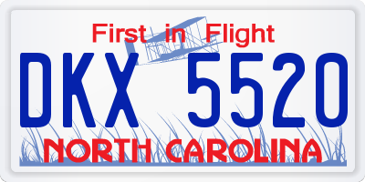 NC license plate DKX5520