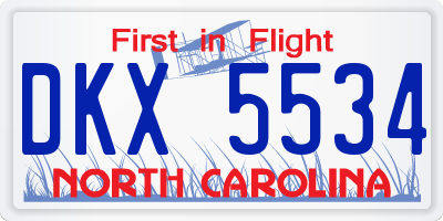 NC license plate DKX5534