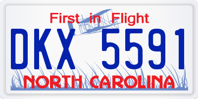 NC license plate DKX5591