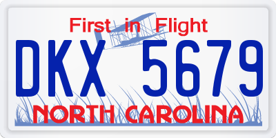 NC license plate DKX5679