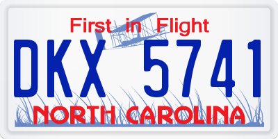 NC license plate DKX5741