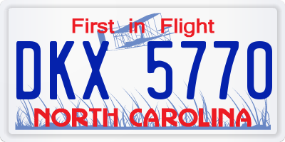 NC license plate DKX5770