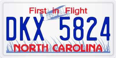 NC license plate DKX5824