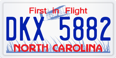 NC license plate DKX5882