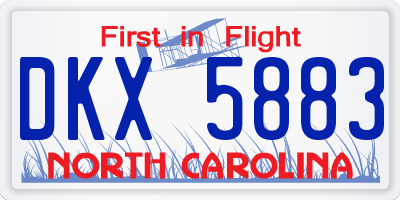 NC license plate DKX5883