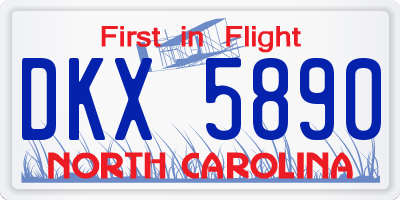 NC license plate DKX5890
