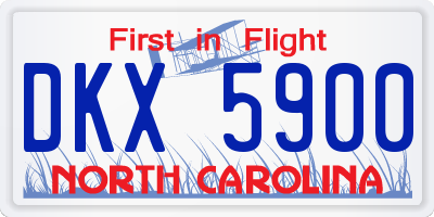 NC license plate DKX5900