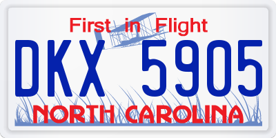 NC license plate DKX5905