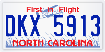 NC license plate DKX5913