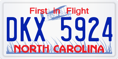 NC license plate DKX5924