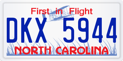 NC license plate DKX5944