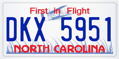 NC license plate DKX5951