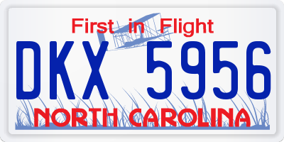 NC license plate DKX5956