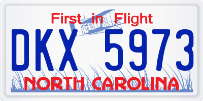 NC license plate DKX5973