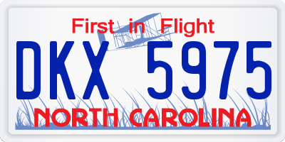 NC license plate DKX5975