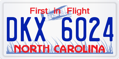NC license plate DKX6024