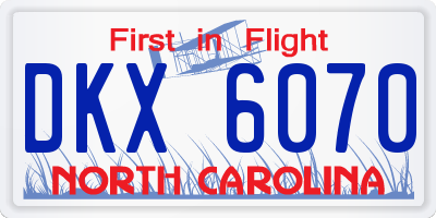 NC license plate DKX6070