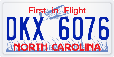 NC license plate DKX6076