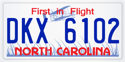 NC license plate DKX6102