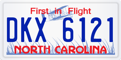 NC license plate DKX6121