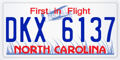 NC license plate DKX6137