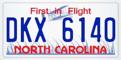 NC license plate DKX6140