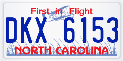 NC license plate DKX6153
