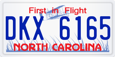 NC license plate DKX6165