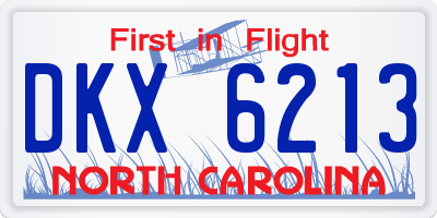 NC license plate DKX6213
