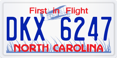 NC license plate DKX6247