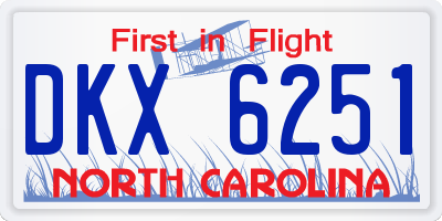 NC license plate DKX6251