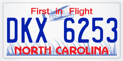 NC license plate DKX6253