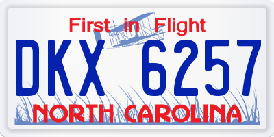 NC license plate DKX6257