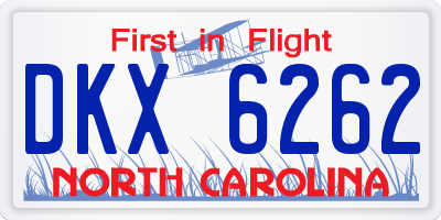 NC license plate DKX6262