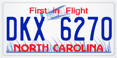 NC license plate DKX6270