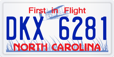 NC license plate DKX6281