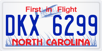 NC license plate DKX6299