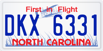 NC license plate DKX6331