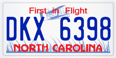 NC license plate DKX6398
