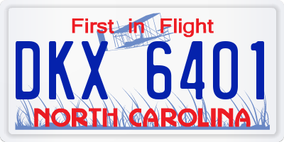 NC license plate DKX6401