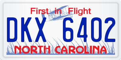 NC license plate DKX6402
