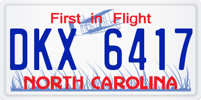 NC license plate DKX6417