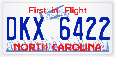 NC license plate DKX6422